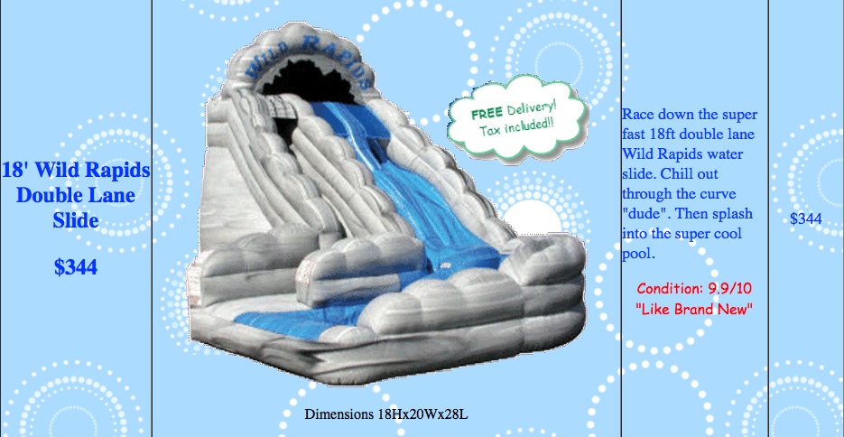 Wild Rapids Waterslide rental Prairieville la